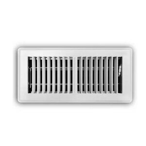 Everbilt 4 In. X 10 In. White Steel Floor Register (2-Pack) 2-Way Airflow Easy C